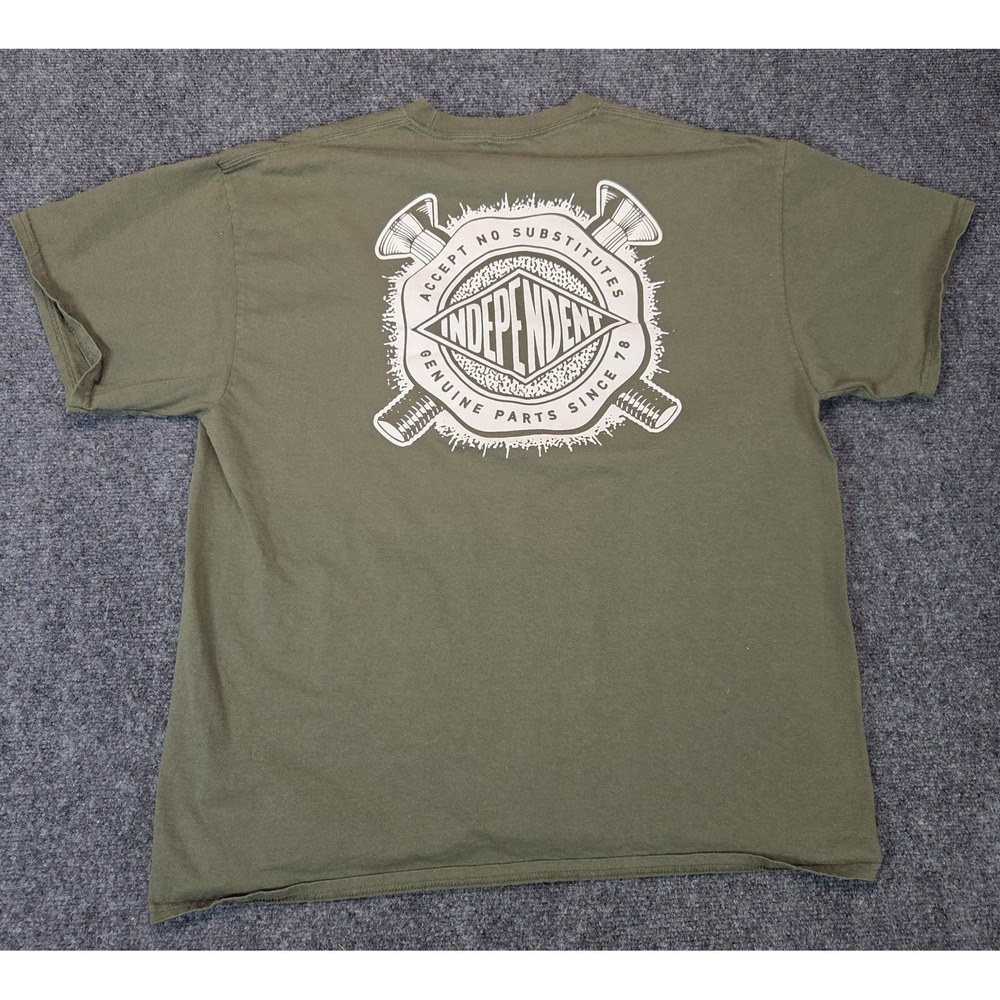 Independent Tee Shirt Mens Large Green Accept No Substitutes Skateboarding